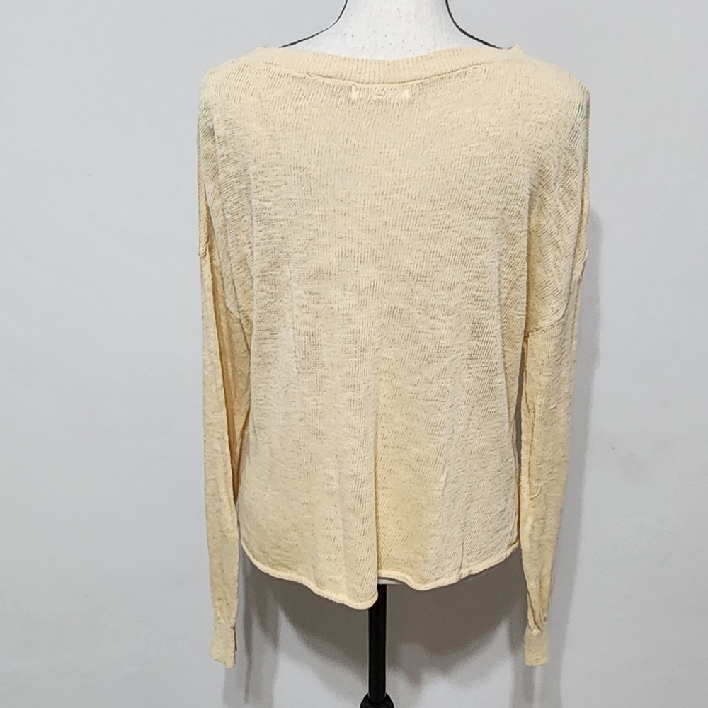 Stitchdrop Womens Sweater Lemon Yellow Hug The Sunshine Lightweight Slub Knit L - Picture 6 of 13